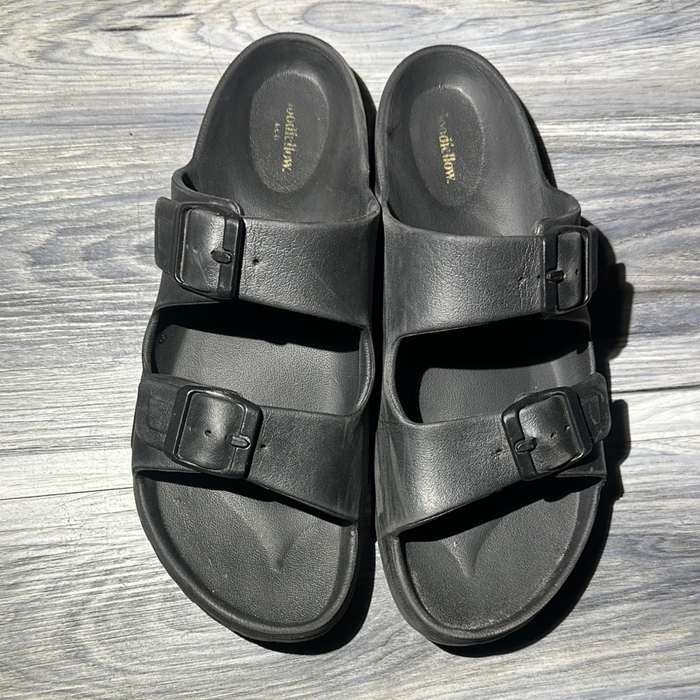 Madewell Black Buckle Sandals